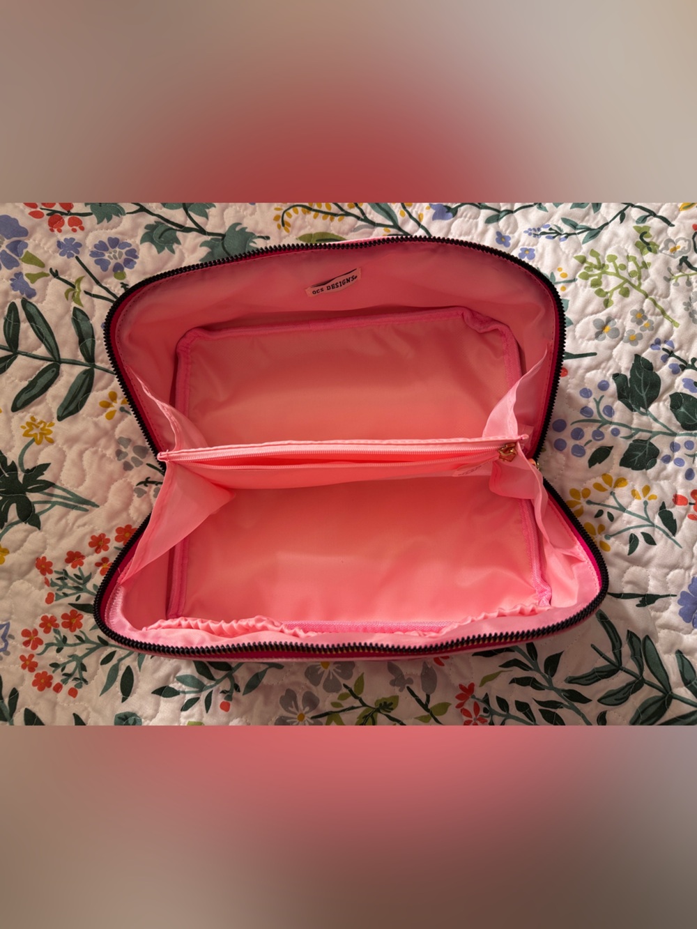 Pink Patterned Cosmetic Case - Picture 3 of 3